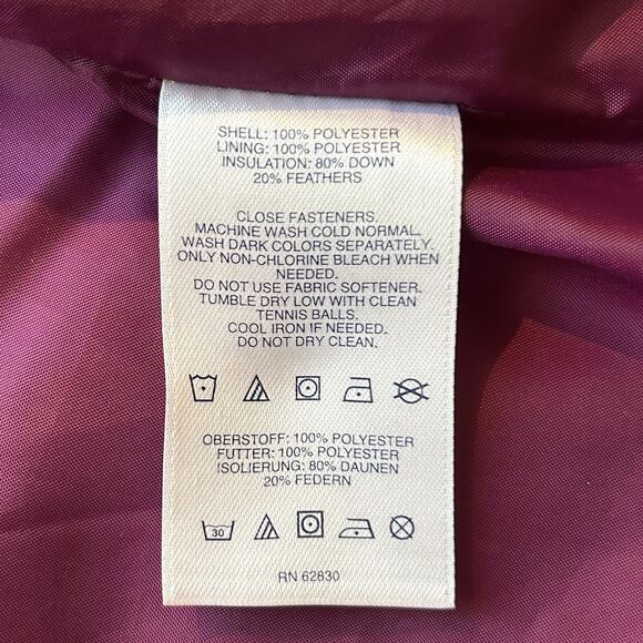 Lands End Women's Down Puffer Vest Size Small Dark Mulberry Lightweight - Picture 5 of 10